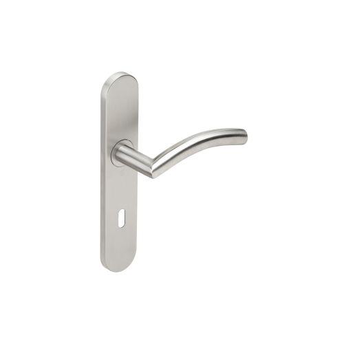 Ensemble double bequille sur plaque JADE série 1494 - Cle L - inox brossé
