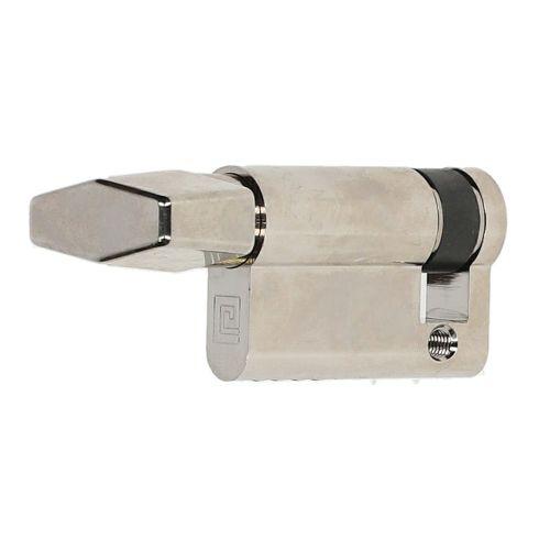 Demi-cylindre européen à bouton laiton nickelé 5 goupilles 10 X 40 mm