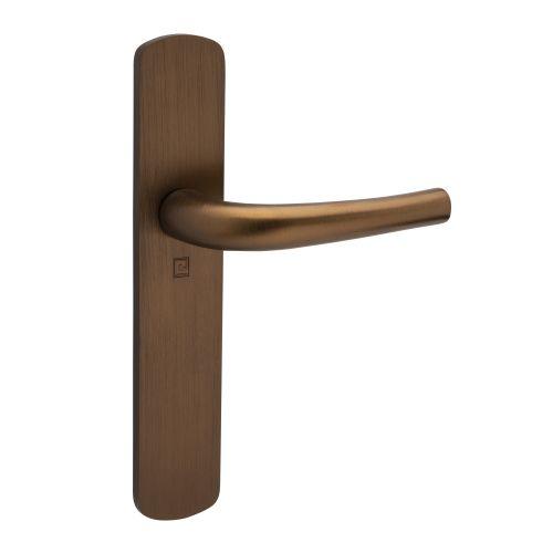Ensemble double bequille sur plaque SALOME - Alu. - Choco. - Bec de cane - 195MM