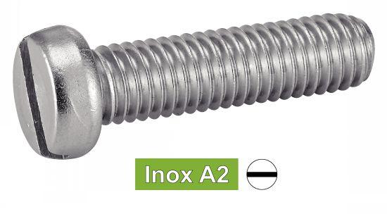 Vis métaux tête Cylindrique Fendue Inox A2 - DIN 84