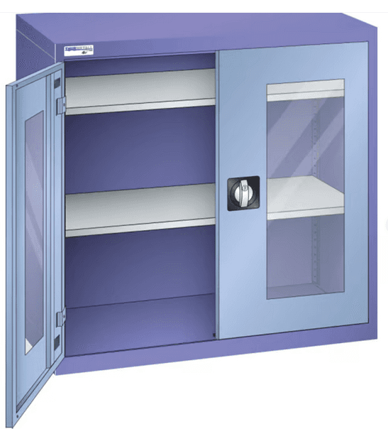 Armoire portes battantes transparentes
