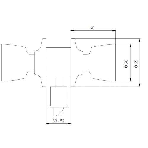 HERACLES HTS3500U0LP serrure tubulaire à axe réglable 60 - 70 mm laiton poli