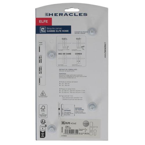 Ensemble double bequille sur plaque ELFE- Chromé mat - Clé I - 165MM