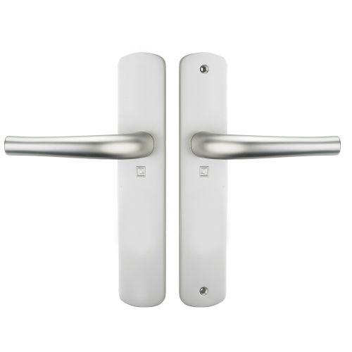 Ensemble double bequille sur plaque massive SALOME - Alu. - Bec de cane - 195MM