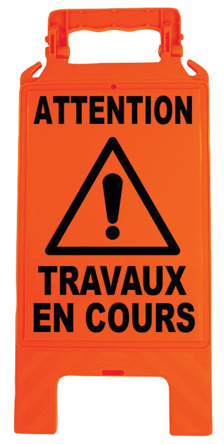 CHEVALET SIGNALISATION ORANGE FLUO