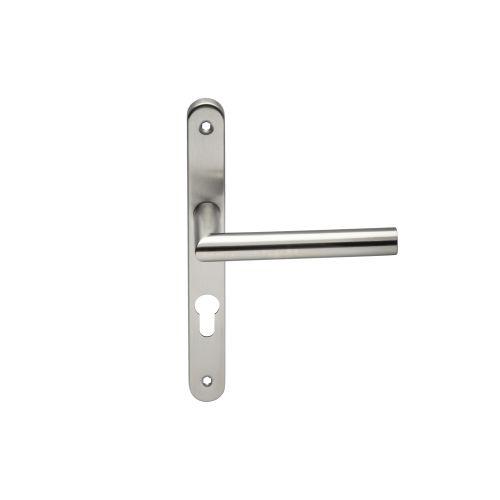 Ensemble double bequille sur plaque JADE série 1394 - Clé I - inox - Etroite