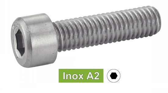 Vis métaux CHC Tête Cylindrique (TC) 6 Pans creux Inox A2 - DIN 912