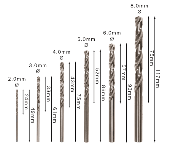 Coffret de 6 forets hélicoïdaux PRO Metal HSS-G