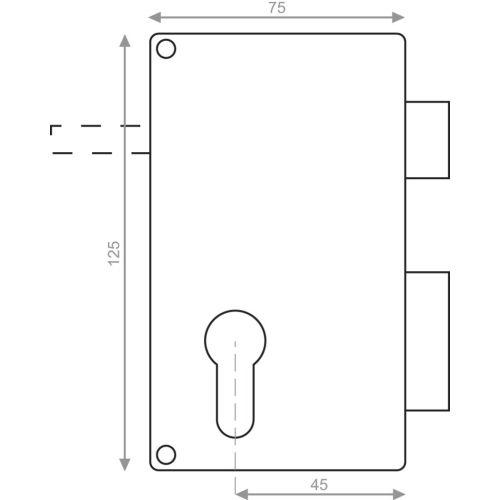 HERACLESMX-8827-02 coffre monopoint en applique pour cylindre européen vertical