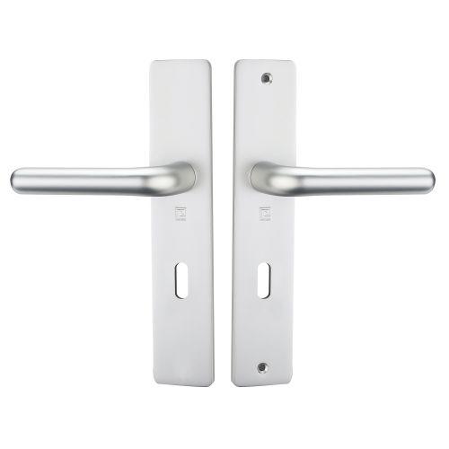 Ensemble double bequille sur plaque XENIA - Aluminium - Argent - Clé L