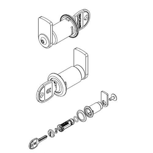 Serrure longue RENZ pour boîtes aux lettres modèle 624007002