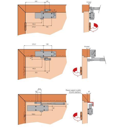 HERACLES G-HR300210 ferme-porte blanc force 2-6 sans bras