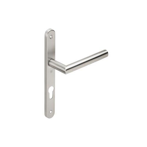 Ensemble double bequille sur plaque JADE série 1394 - Clé I - inox - Etroite