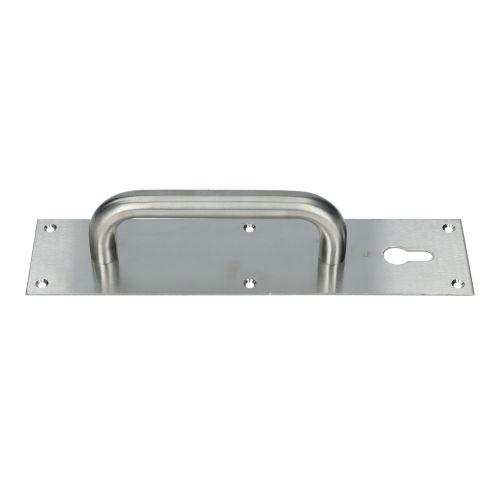 Poignée sur plaque tirage inox brossé - JADE - Inox - Clé I