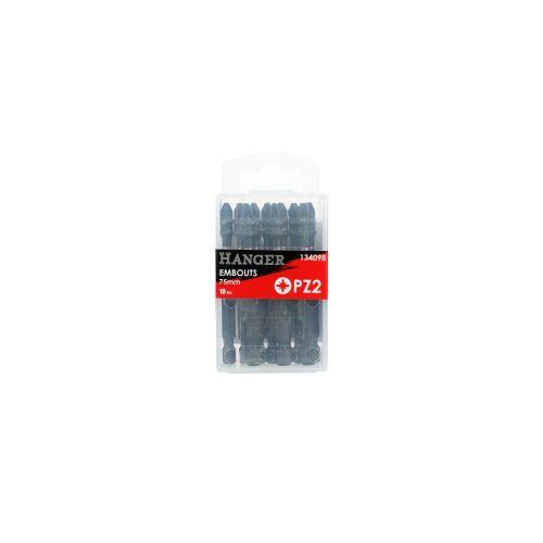 10 Embouts Impact pour Vis Pozodriv PZ - 75MM - Hanger