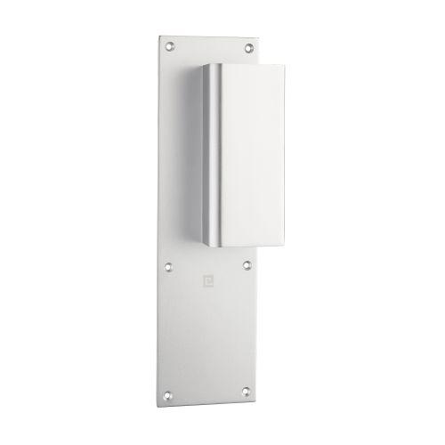 Poignée palière sur plaque BASTILLE 70 x 250 MM - Aluminum - Argent