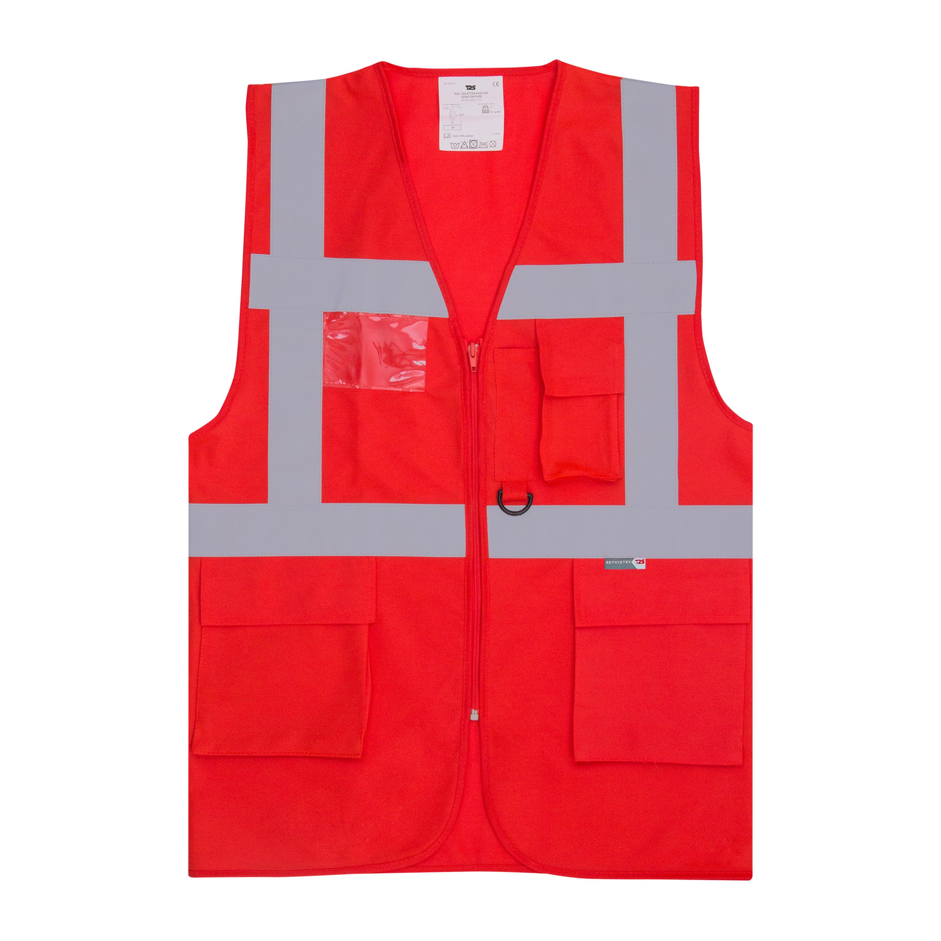 GILET HAUTE VISIBILITE MULTIPOCHES SAFARI JAUNE TAILLE S A 3XL
