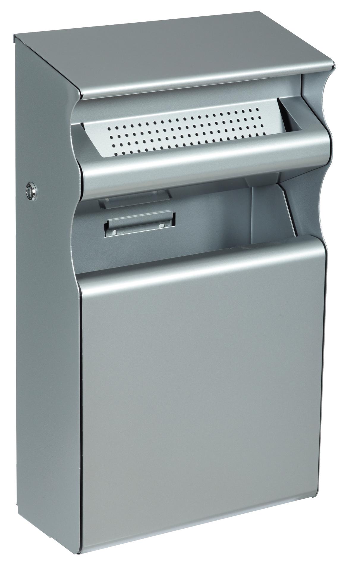 CENDRIER CORBEILLE MURALE 2/15L GRIS METAL