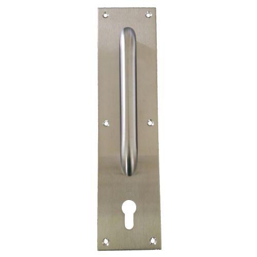 Poignée sur plaque tirage inox brossé - JADE - Inox - Clé I