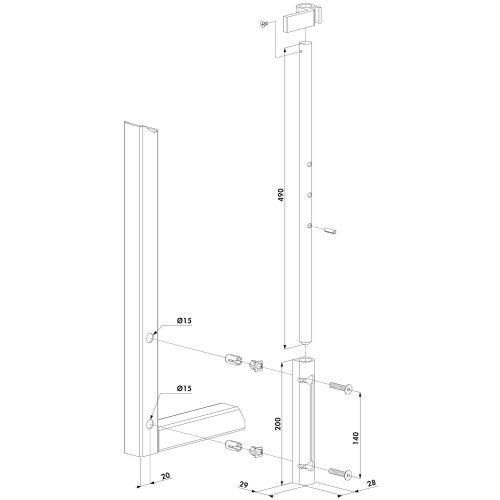 LOCINOX P00007821 verrou au sol en applique aluminium avec système Quick-Fix