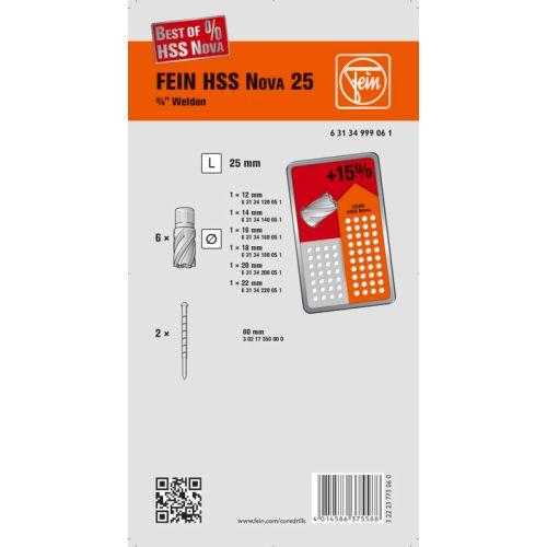 FEIN 63134999061 coffret fraises Best of cutter HSS Nova 25 Weldon