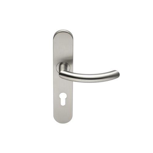Ensemble double bequille sur plaque JADE série 1094 - Clé I - inox brossé