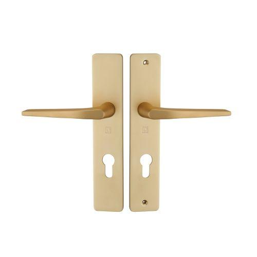Ensemble double bequille sur plaque HIONNA - Aluminium - Champagne - Clé I