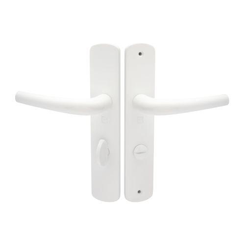 Ensemble double bequille sur plaque SALOME - Alu - Blanc- Condamnation - 195MM