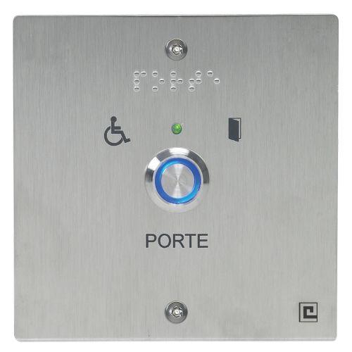 HERACLES PL80NFLH bouton poussoir NO/NF sur plaque inox 80 x 80 mm loi PMR - 2 v