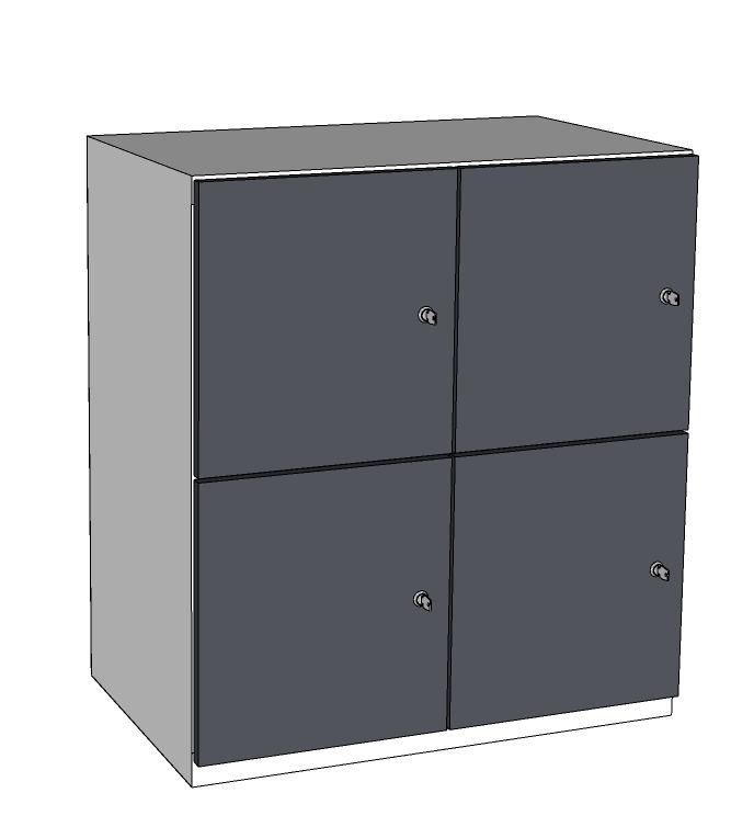 CASIER BUREAU METAL ET BOIS 1 COLONNE 2 CASES 300 X 500 X 890