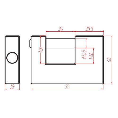 Cadenas laiton rectangulaire HERACLEC BLOCUS