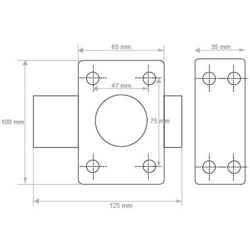 Verrou à bouton Série HXR cylindre 45 MM