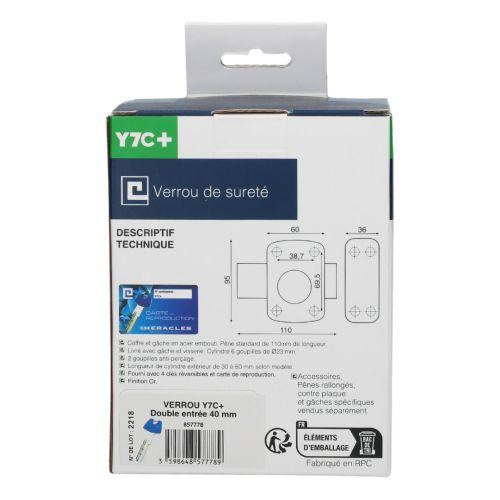 Verrou à bouton sur carte Série Y7C+ cylindre 30 MM