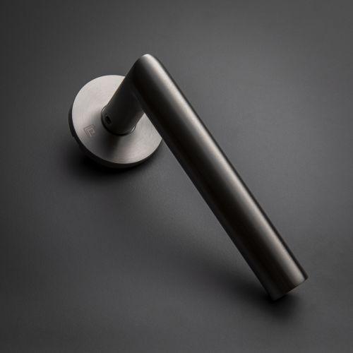 Béquille double sur rosace slim JADE série SL00 - Inox poli - Bec de cane
