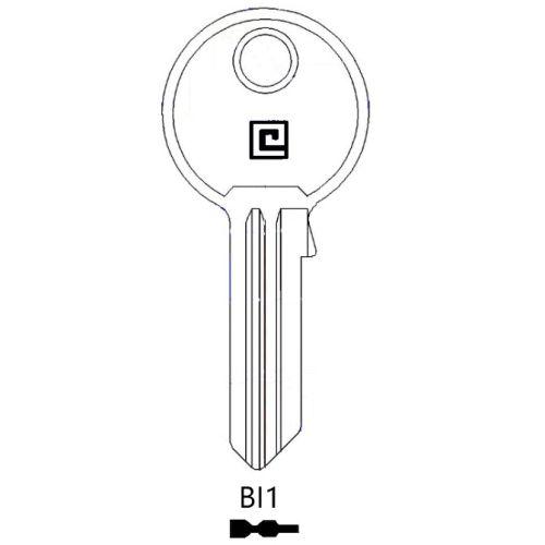Ebauche de clé HHBL1 pour serrure de rideau métallique (Bt de 20)
