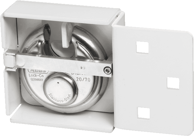 Porte Cadenas + Verrou Discus pour camionnette (Blanc)