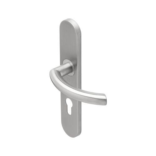 Ensemble double bequille sur plaque JADE série 1094 - Clé I - inox brossé