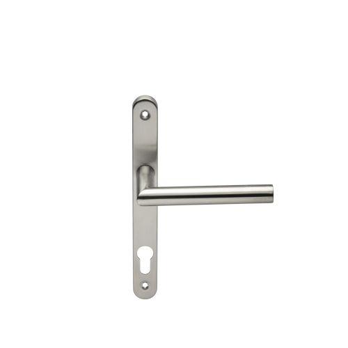 Ensemble double bequille sur plaque JADE série 1394 - Clé I - inox - Etroite