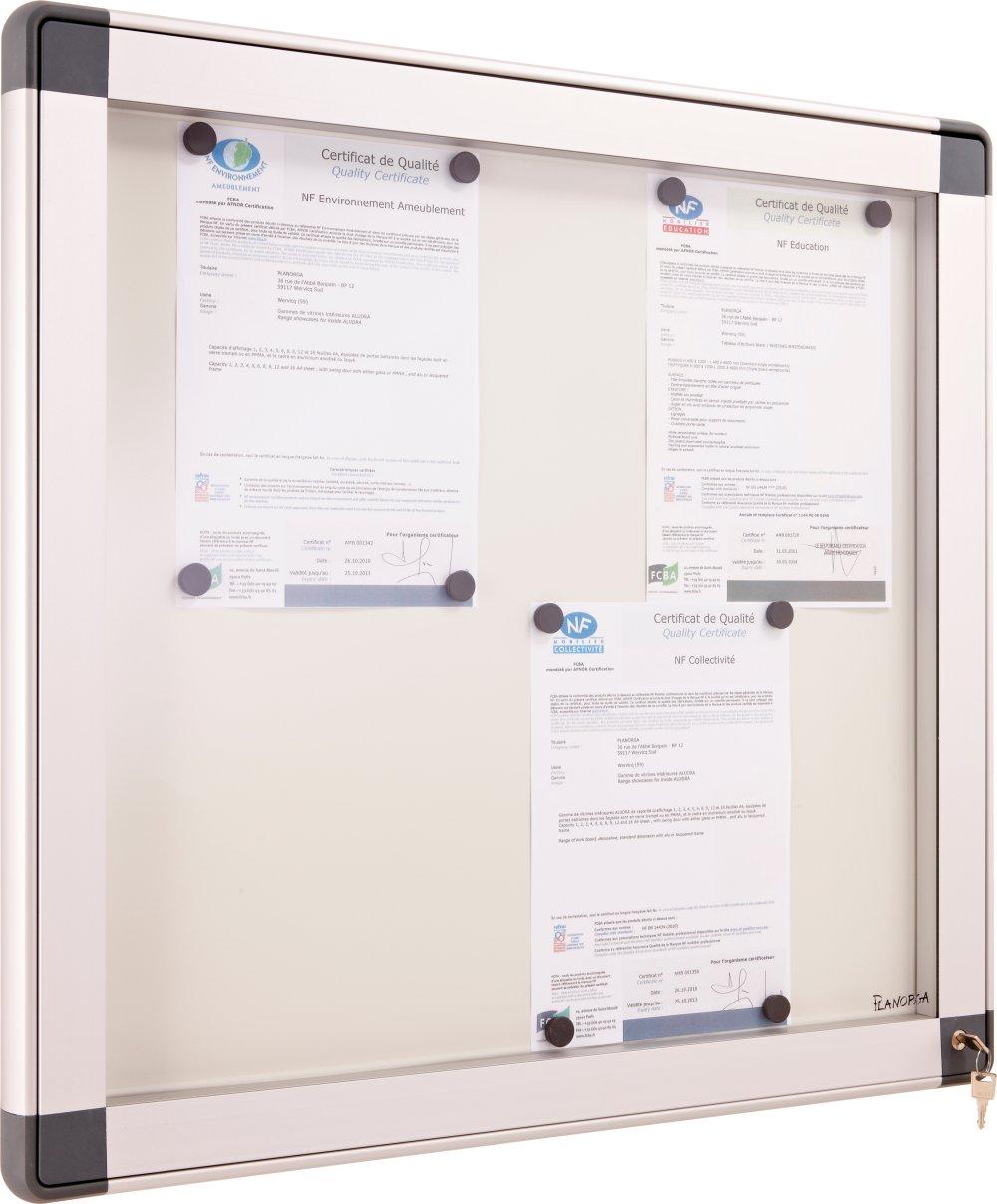 VITRINE D'AFFICHAGE INTERIEUR EN ALU ANODISE