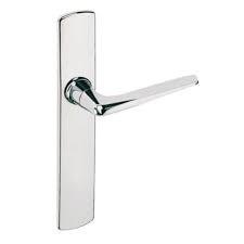 Ensemble double bequille sur plaque RIV'BLOC - Chrome - Bec de cane