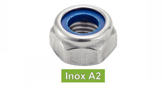 ECROU FREIN NYLSTOP BLOCVIS INOX A2 BAGUE NYLON