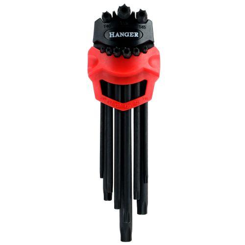 Jeu de 9 clés mâles étoile percée noires - HANGER - 250117