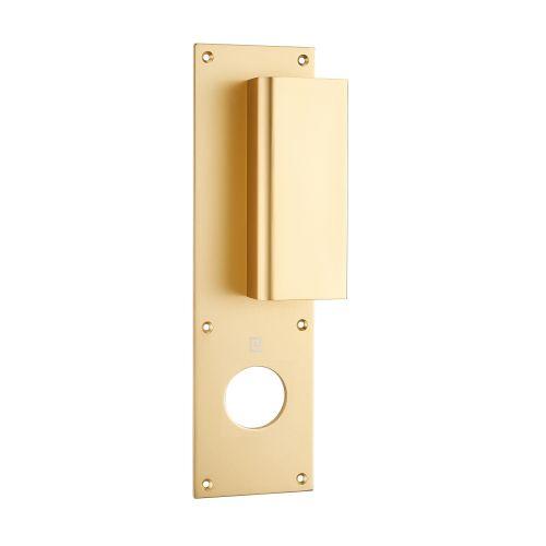 Poignée palière sur plaque BASTILLE 70 x 250 MM - Alu. - Champagne - Sésame
