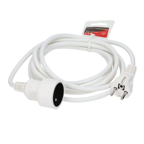 Rallonge Câble électrique H05VV-F 3G 1,5 mm2 Blanc - HANGER