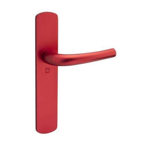 Ensemble double bequille sur plaque SALOME - Alu. - Rubis - Bec de cane - 195MM