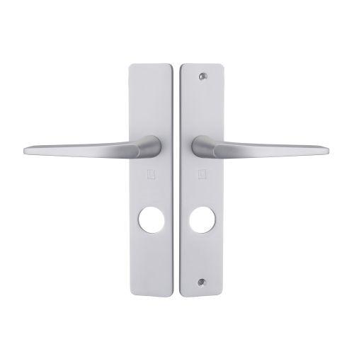 Ensemble double bequille sur plaque HIONNA - Aluminium - Argent - Trou 26.5MM