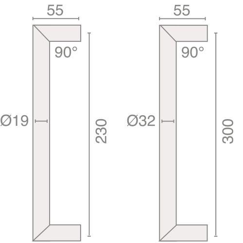 HERACLES B-INOX-PT212 poignée de tirage 2010 32 x 300 mm inox brossé