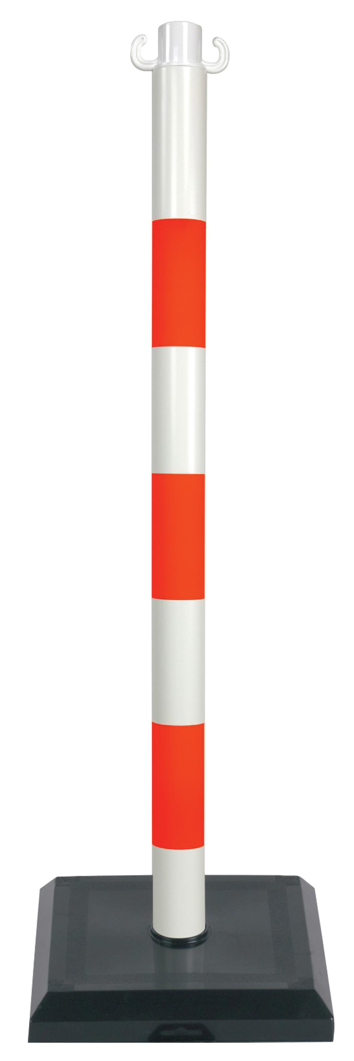 POTEAU SUR SOCLE LESTE ROUGE/BLANC