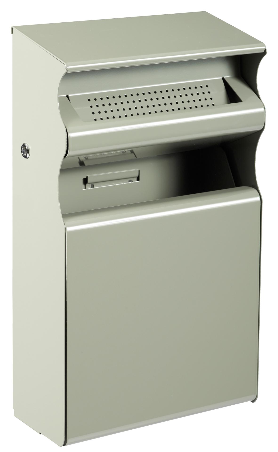 CENDRIER CORBEILLE MURALE 2/15L GRIS METAL