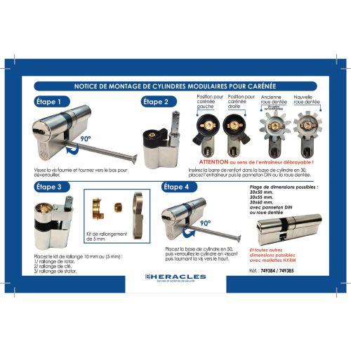HERACLES HXRM-0P3060SES pack 4 cylindre européen modulaire pour serrure carénée